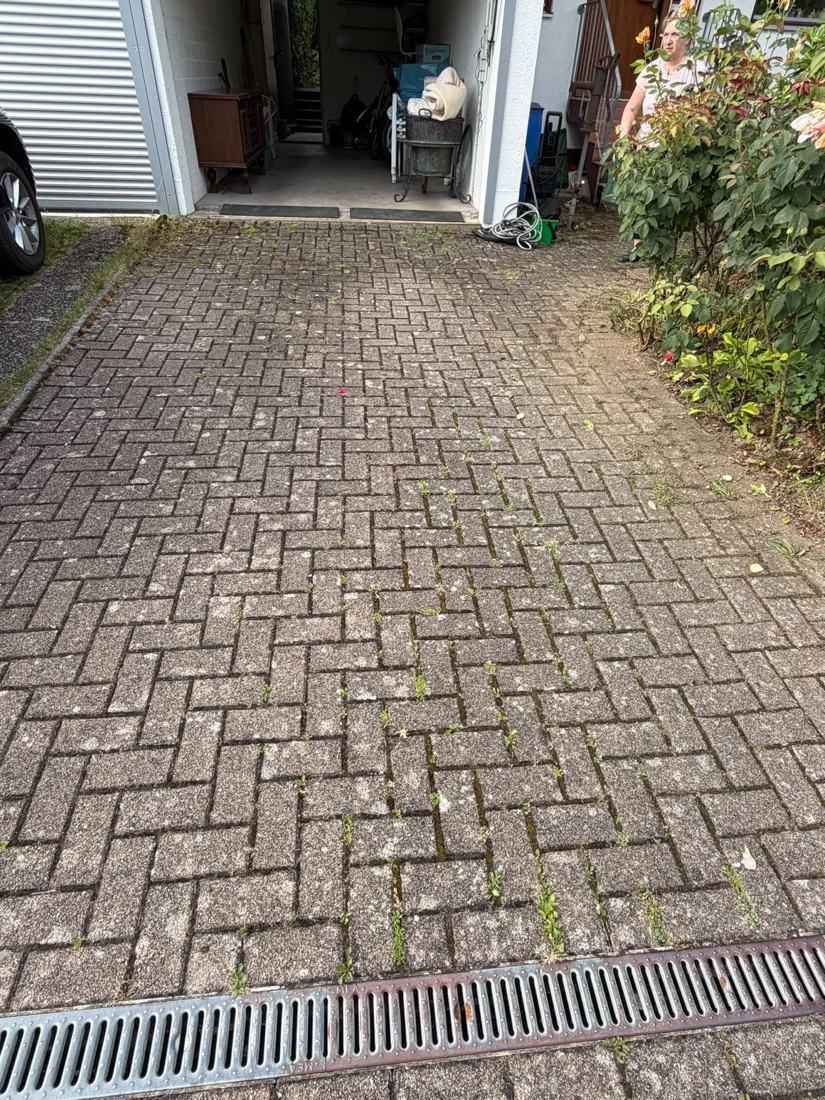 Einfahrt vor der Reinigung